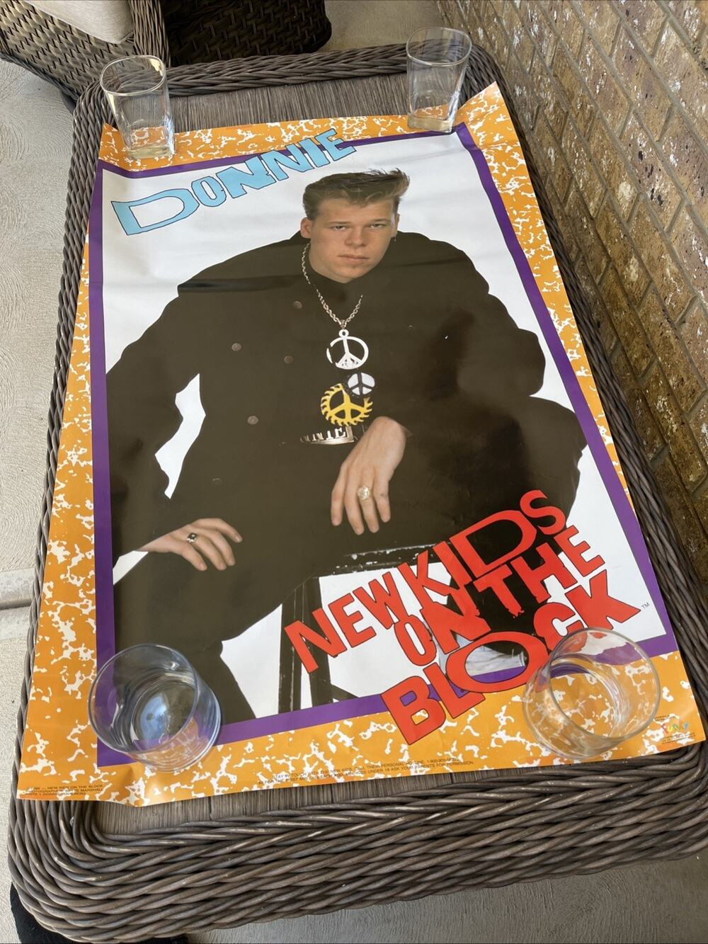 Vintage 1989 New Kids on the Block NKOTB Funky 34x22” Donnie Wahlberg Poster